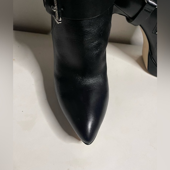 NWOT MICHAEL KORS BLACK PLATFORM STILETTO LEATHER BOOTS - Picture 10 of 17